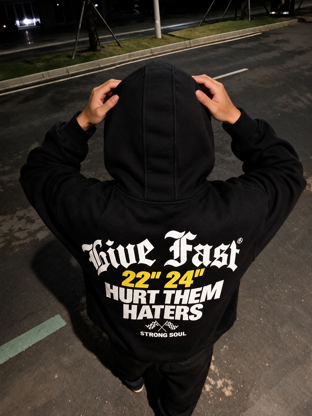 Black - Live Fast Hurt Them Haters - Oversized Hoodie 430 GSM