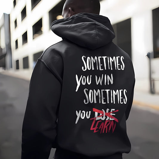 You Win or You Learn - Black - Oversized Hoodie