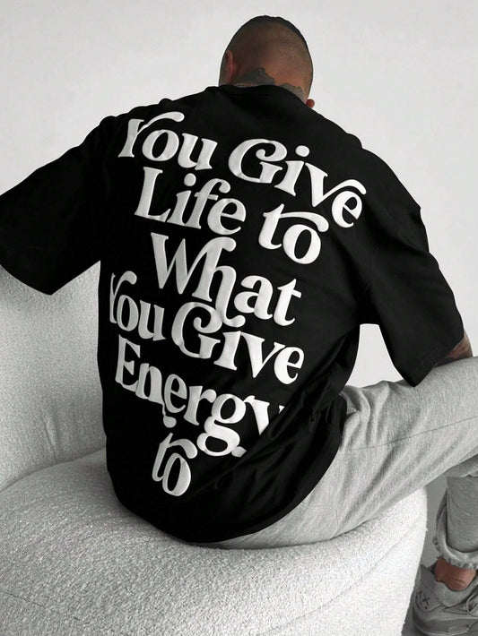 Give Energy  - Black - Gym Oversized T Shirt Strong Soul Shirts & Tops