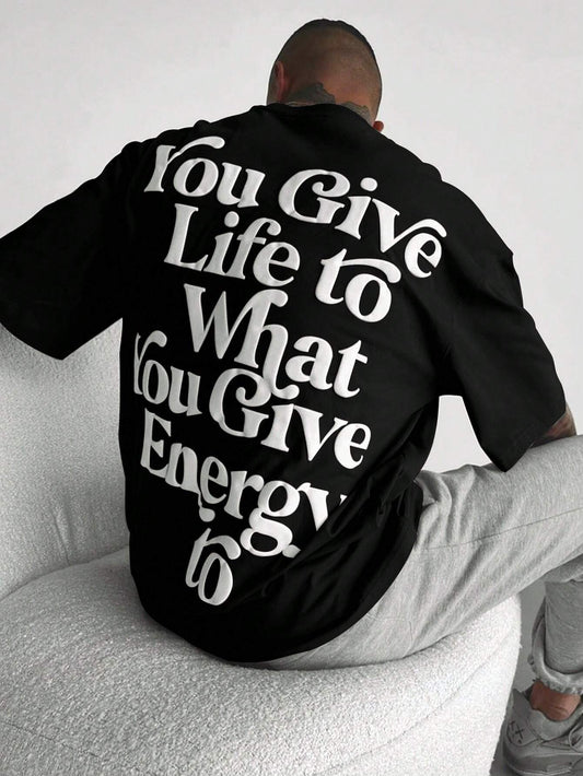 Give Energy - Black - Gym Oversized T Shirt Strong Soul Shirts & Tops