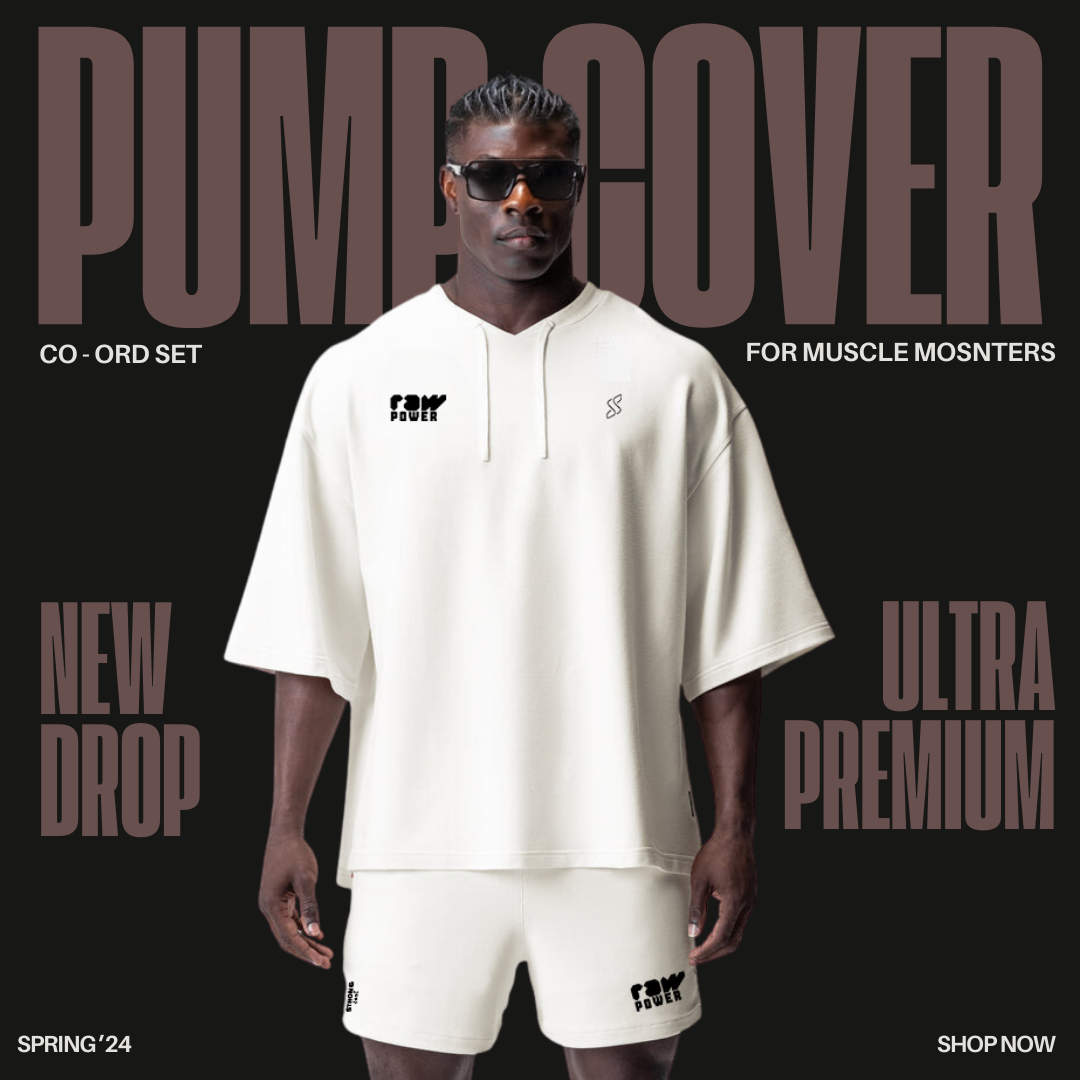 Flap Pocket T-Shorts & Shorts - White Beige - Co-ord Set Strong Soul Shirts & Tops