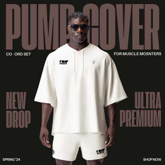 Flap Pocket T-Shorts & Shorts - White Beige - Co-ord Set Strong Soul Shirts & Tops