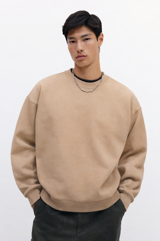 Oversized - Beige Sweatshirt 400 GSM