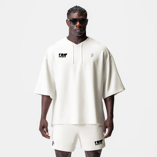 Flap Pocket T-Shorts & Shorts - White Beige - Co-ord Set Strong Soul Shirts & Tops