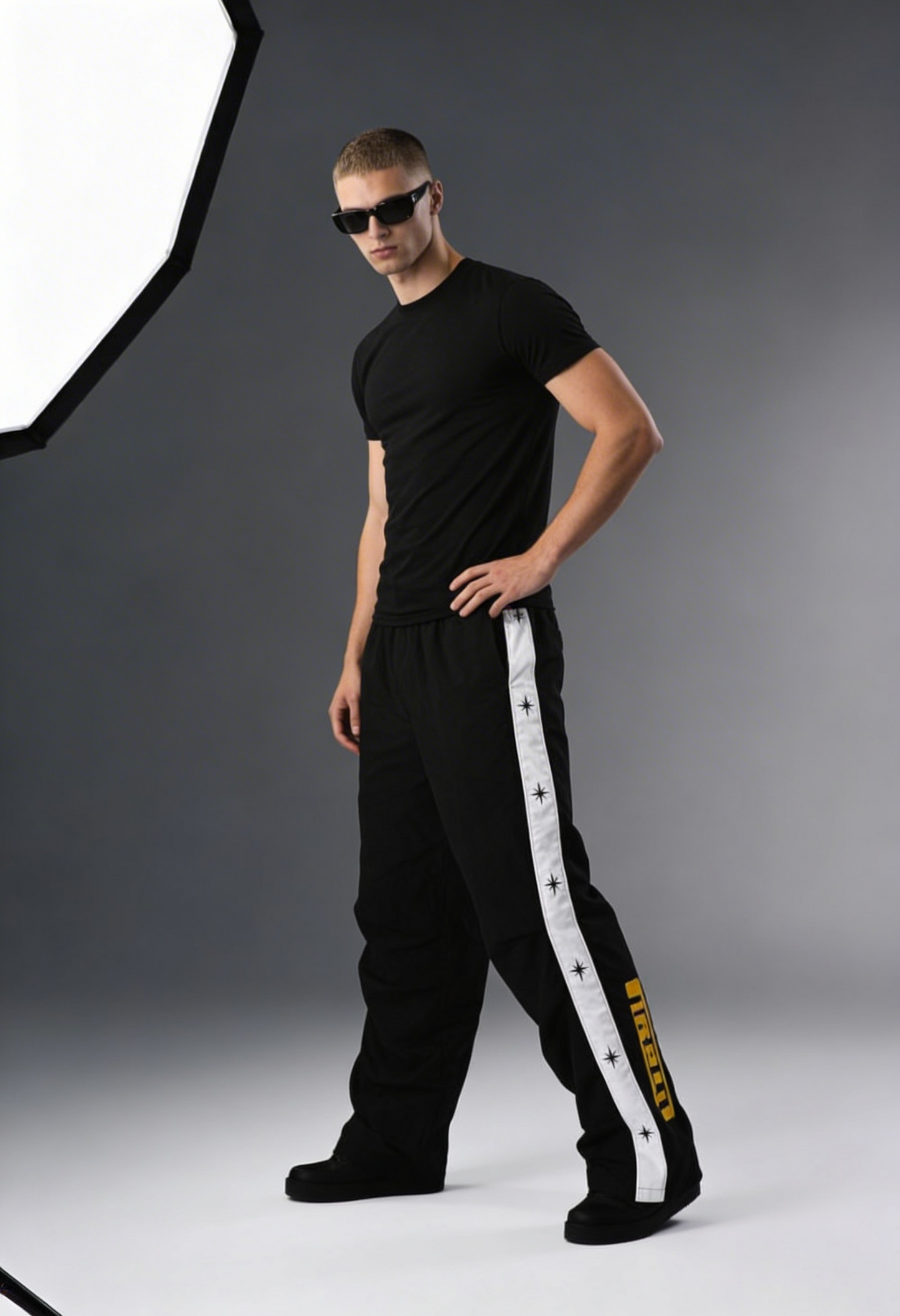 P110 - Black Star Track Pants Polyester