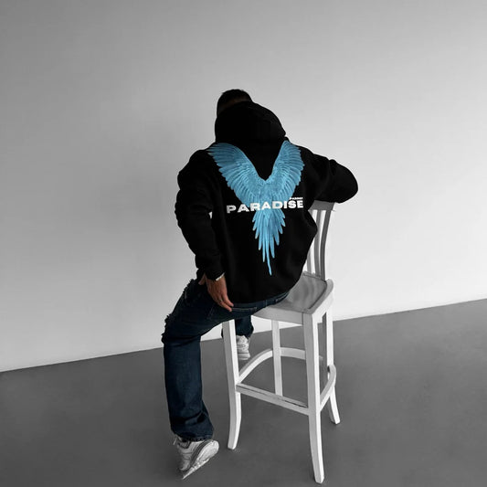 Paradise Parrot - Black - Standard Fit Hoodie 300 GSM Strong Soul Hoodie
