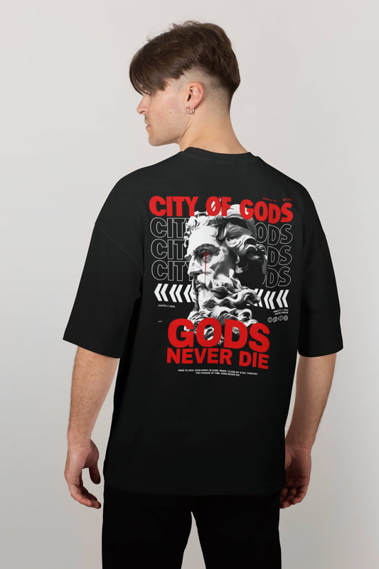 City of Gods - Black - Oversized T Shirt Strong Soul Shirts & Tops