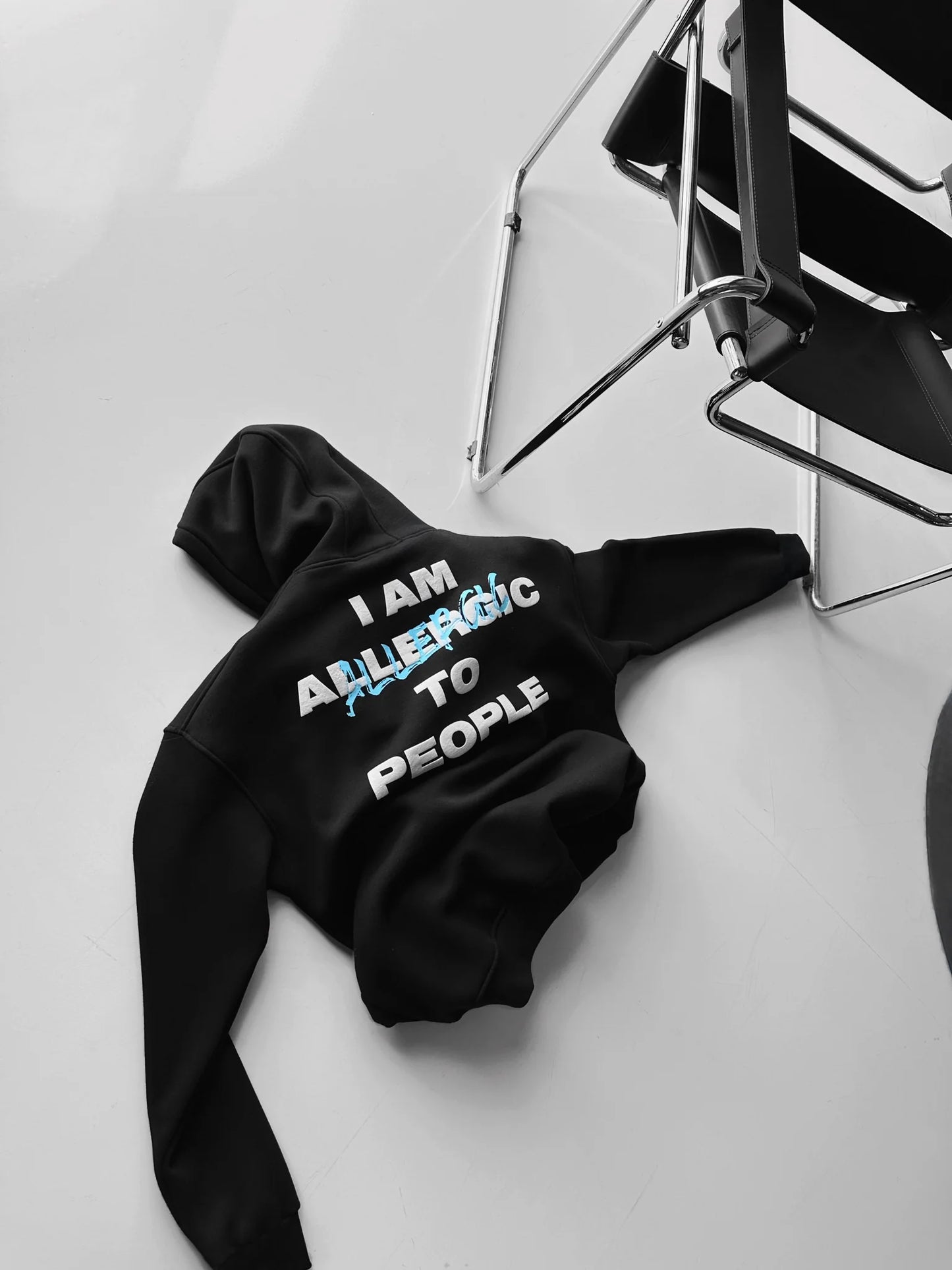 I am ALLERGIC to People - Black - Oversized Hoodie