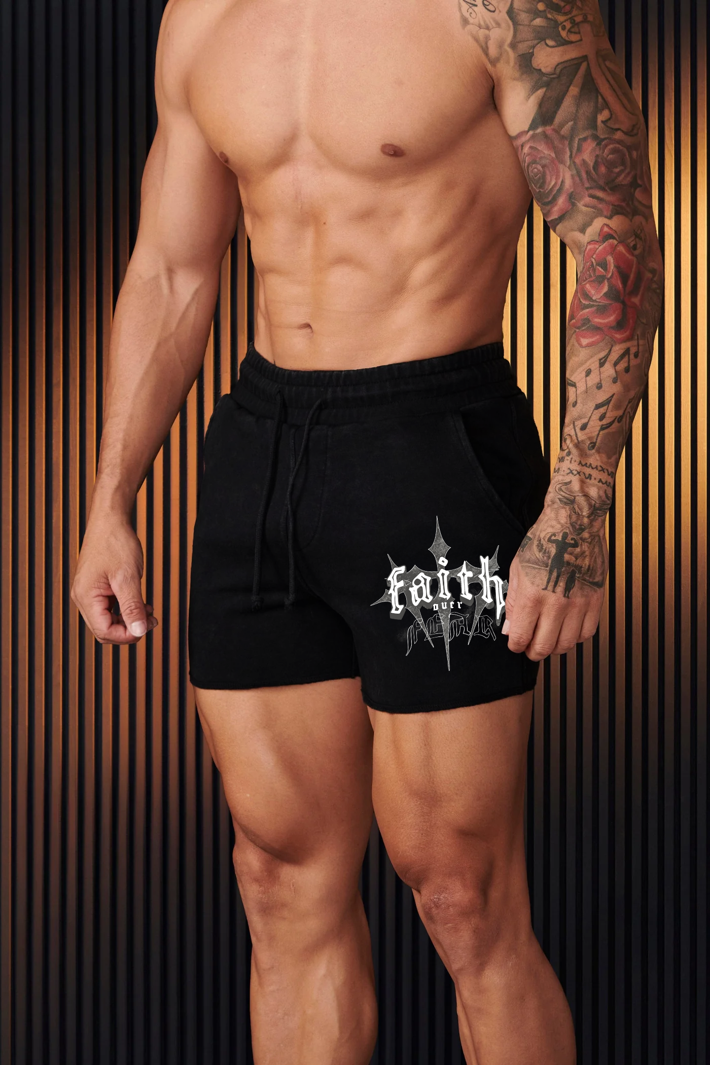 Black - Faith Over Fear - Short Shorts 101