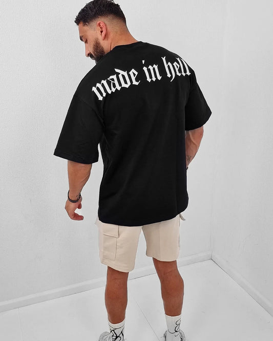 Made in Hell - Gym Oversized T Shirt Strong Soul Shirts & Tops