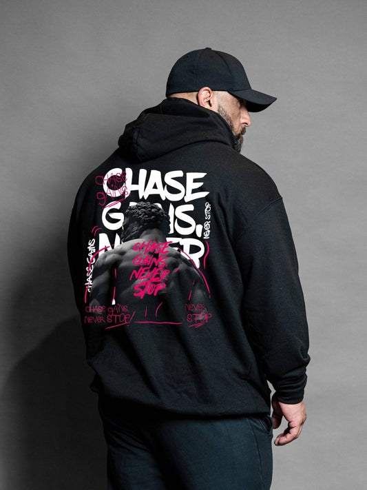 Chase Gains Never Stop - Black - Unisex Hoodie Strong Soul Hoodie