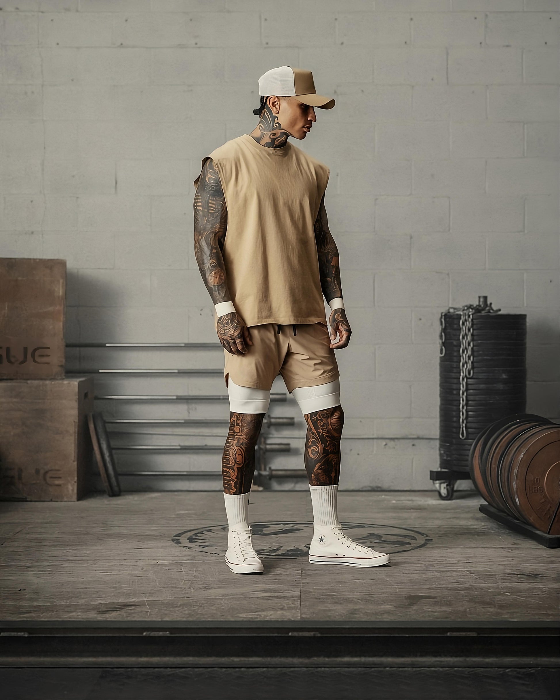 PowerFlex - Beige Co-ord Set Strong Soul Shirts & Tops