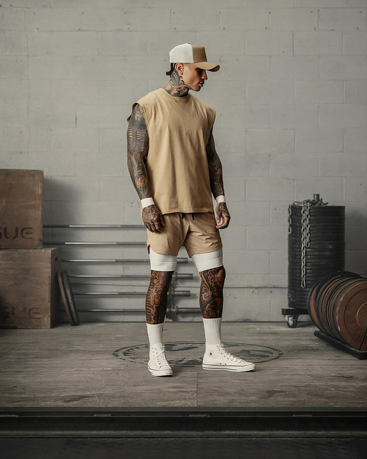 PowerFlex - Beige Co-ord Set Strong Soul Shirts & Tops