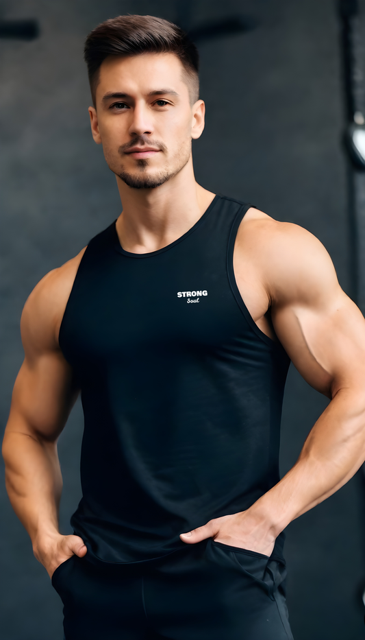 StrongFlex Elite Tank - Apple Cut - BLACK Strong Soul Tanks