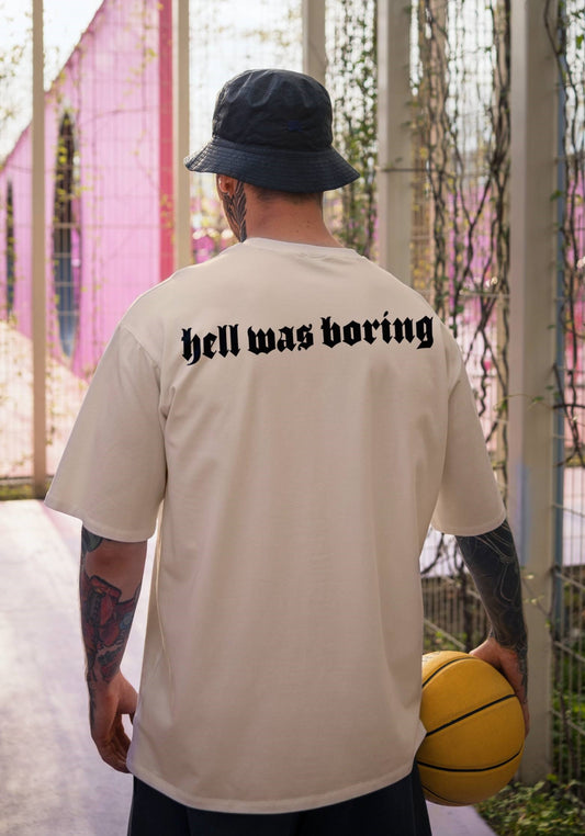 Hell Was Boring - Beige - Oversized T Shirt Strong Soul Shirts & Tops