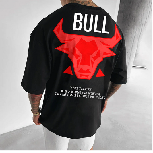 The BULL - Black - Gym Oversized T Shirt Strong Soul Shirts & Tops