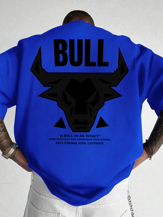 Bull - Royal Blue - Oversized T Shirt Strong Soul Shirts & Tops