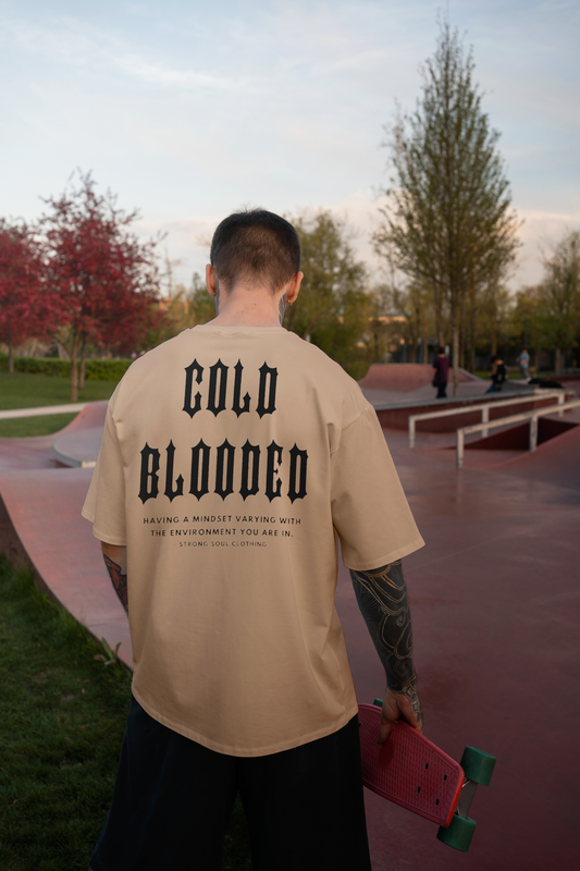 Cold Blooded - Beige - Oversized T Shirt Strong Soul Shirts & Tops