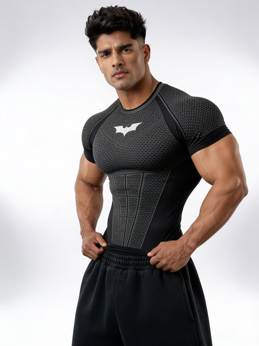 Red - Bat Abs - Cotton Lycra Compression Strong Soul