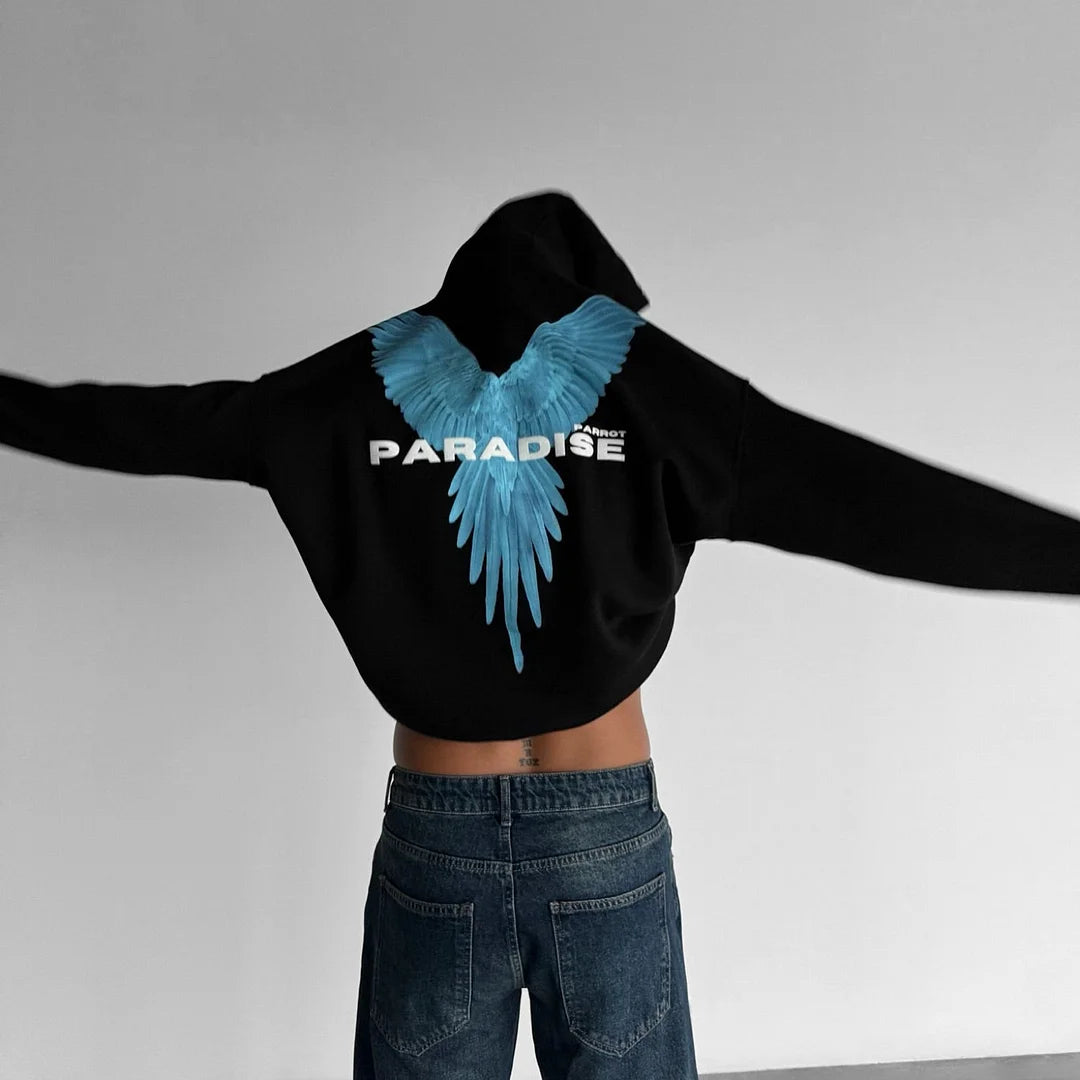 Paradise Parrot - Black - Standard Fit Hoodie 300 GSM Strong Soul Hoodie