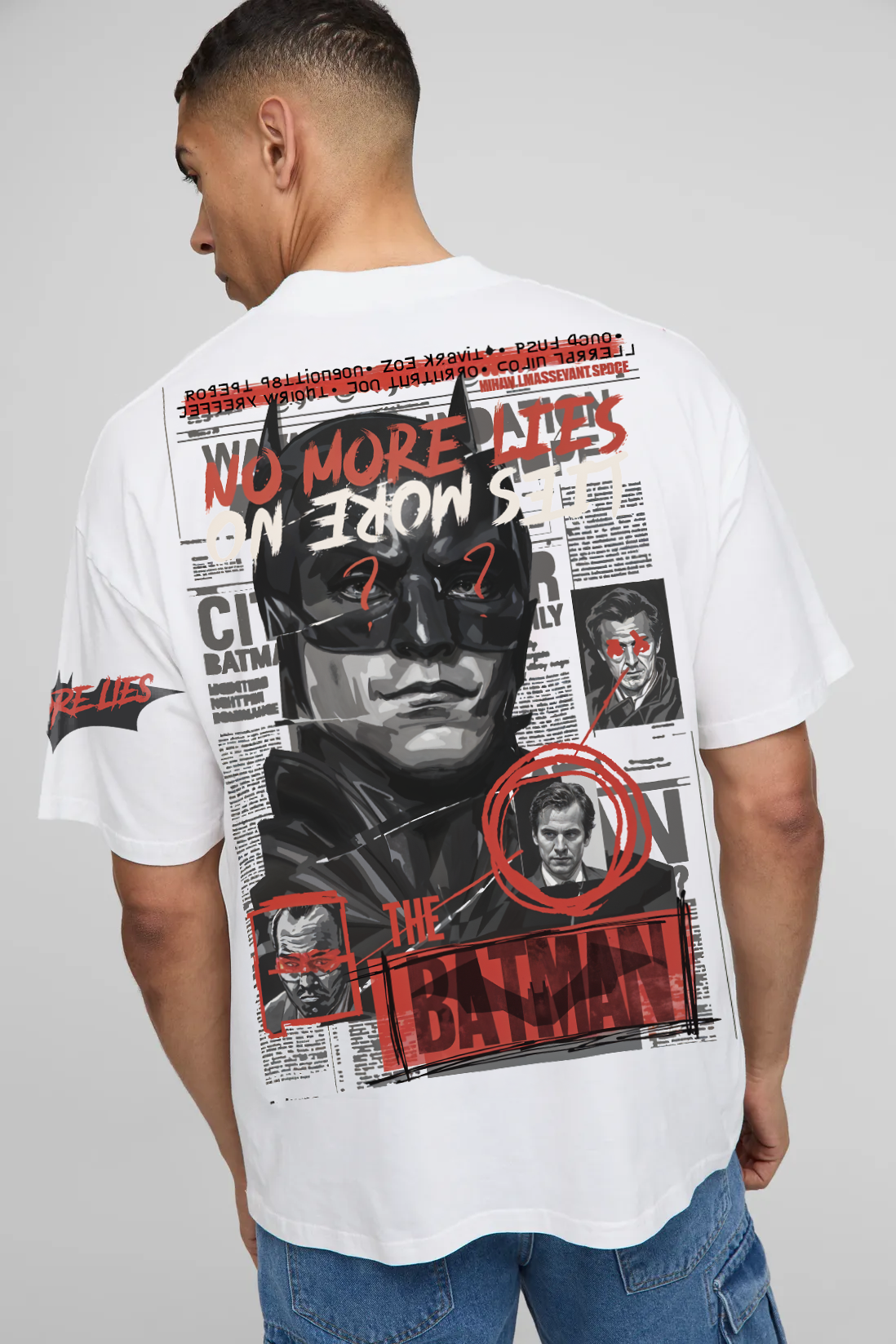 T-Shirt - White - Riddler X Batman - Oversized