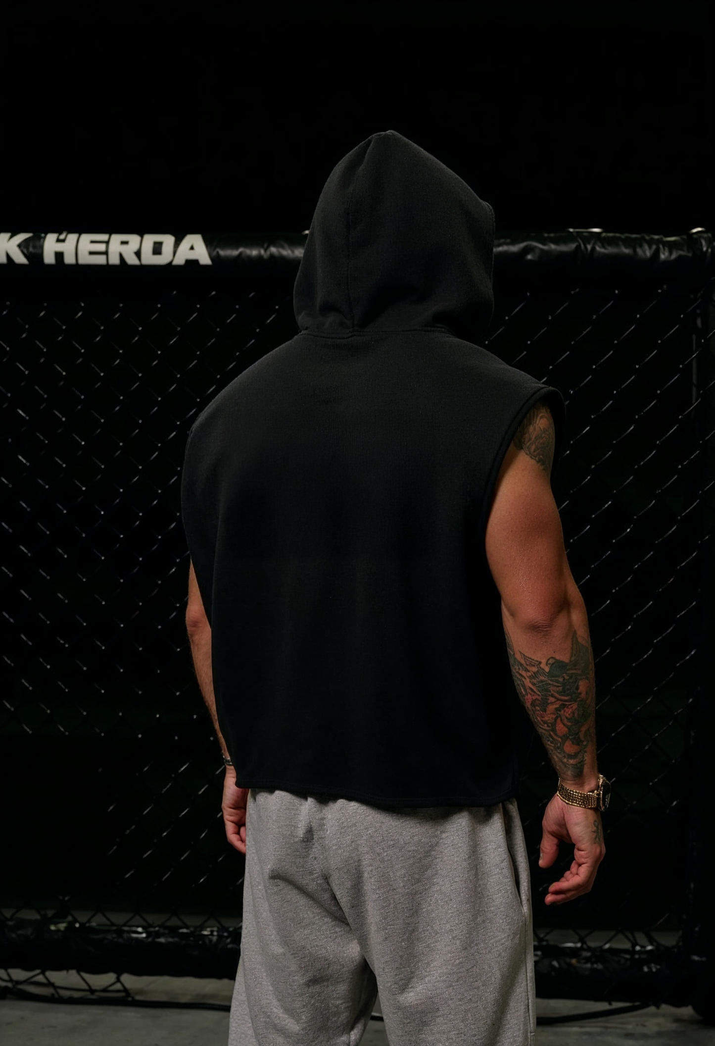 Black - T108 - Revenge - Gym Cut Offs Hoodie