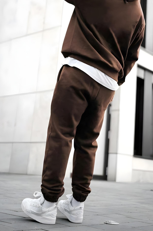 Brown - Sweatpants - Cotton Fleece 104