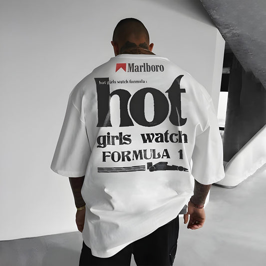 T-Shirt - Hot F1 - White - Oversized
