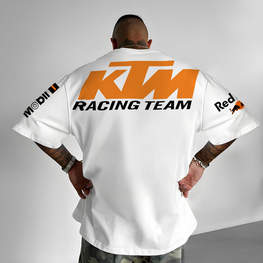 T-Shirt - White -  KTM Racing Team - Oversized Strong Soul Shirts & Tops