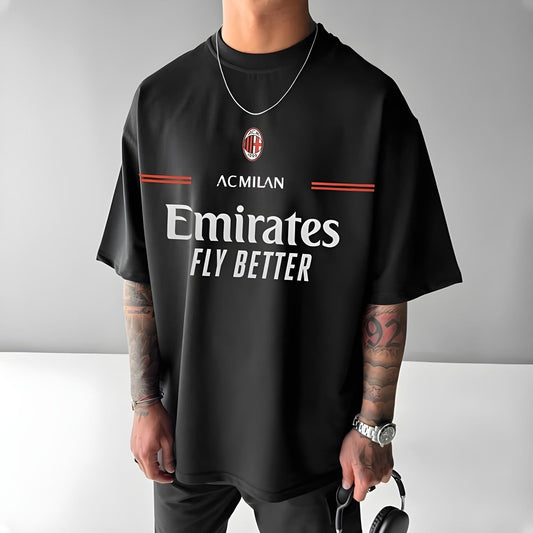 T-Shirt - AC Milian - Black - Oversized Strong Soul Shirts & Tops