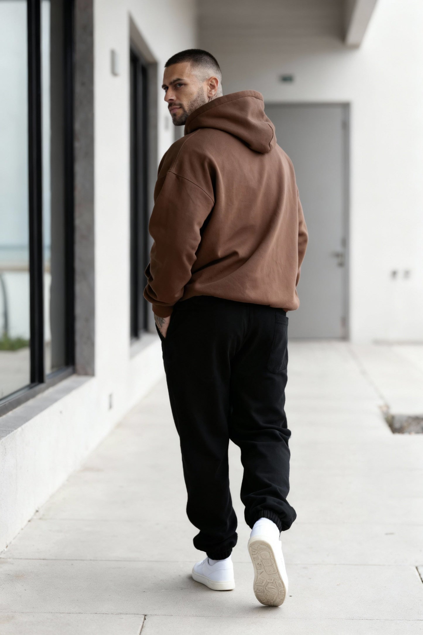 Brown + Black - Hoodie And Sweatpants - Co-ord Set Strong Soul Shirts & Tops