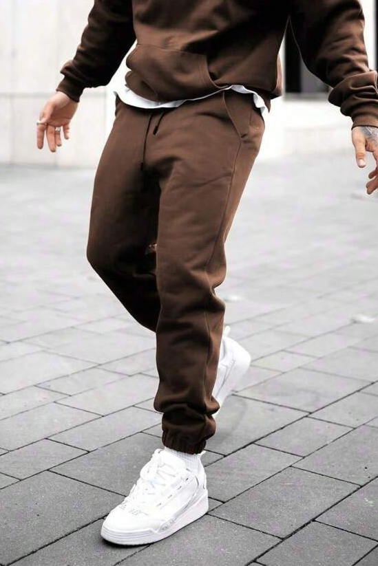 Brown - Sweatpants - Cotton Fleece 104