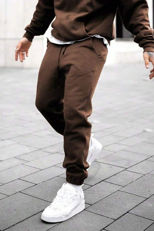 Brown - Sweatpants - Cotton Fleece 104