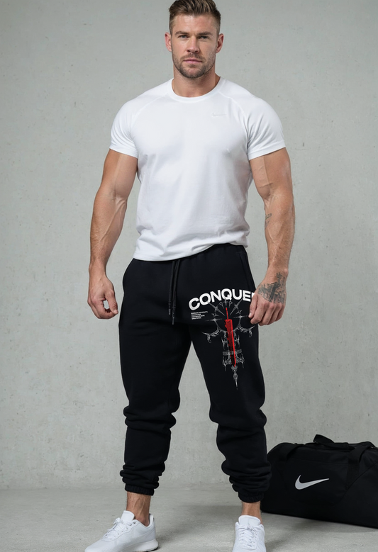 Caffeine & Weights - Joggers P106 - Black Strong Soul Track Pants