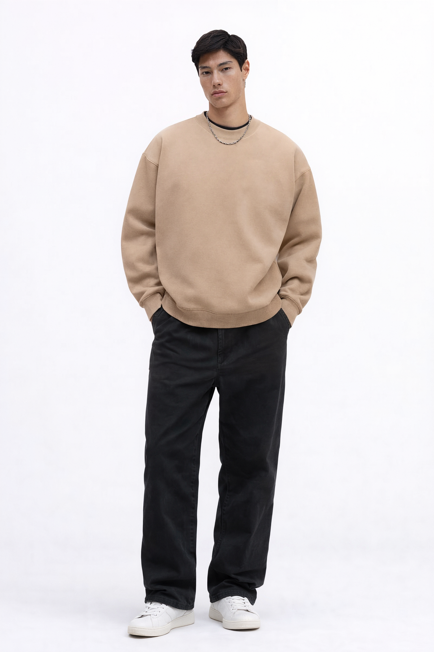 Oversized - Beige Sweatshirt 400 GSM