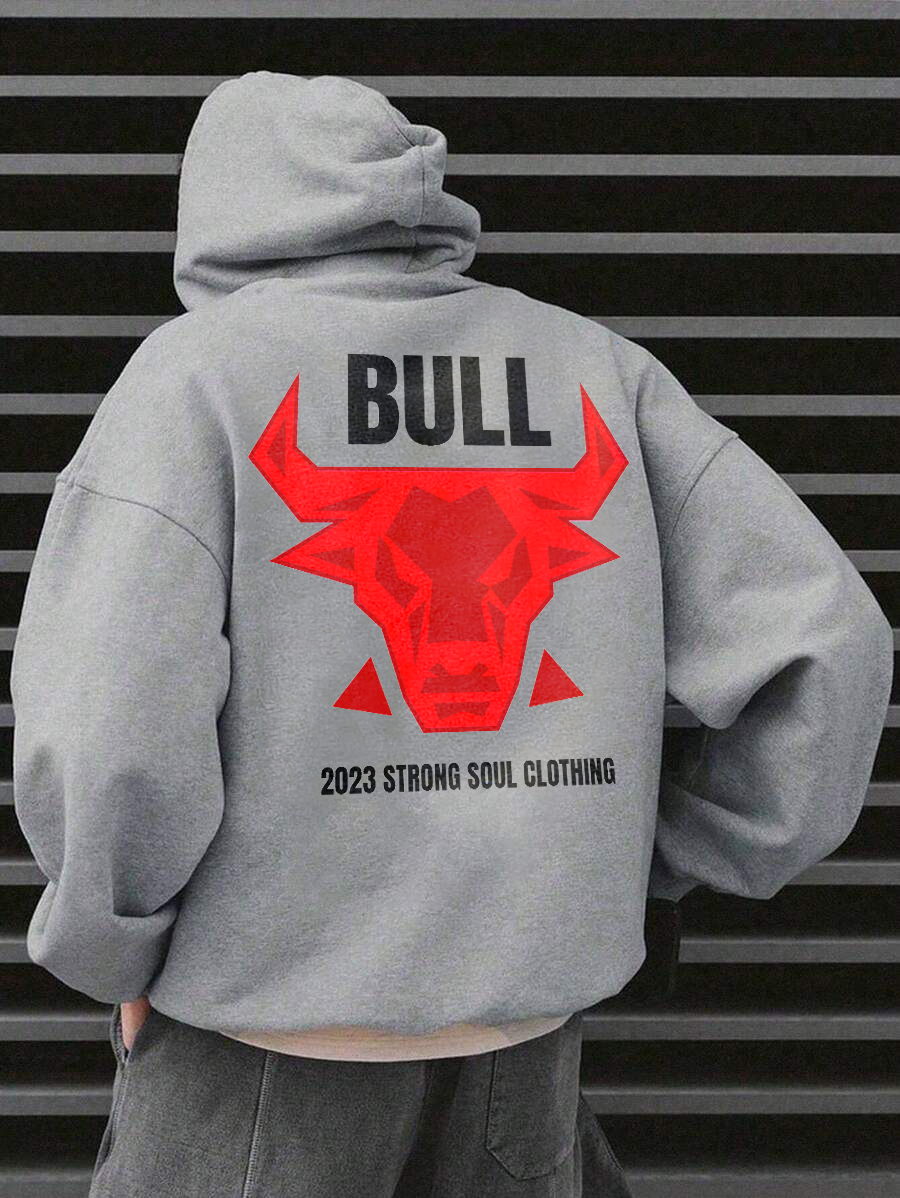 The Bull Light Grey Oversized Hoodie