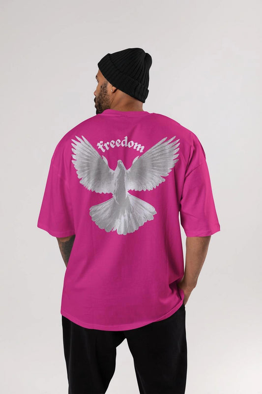 Freedom - Hot Pink - Gym Oversized T Shirt Strong Soul Shirts & Tops
