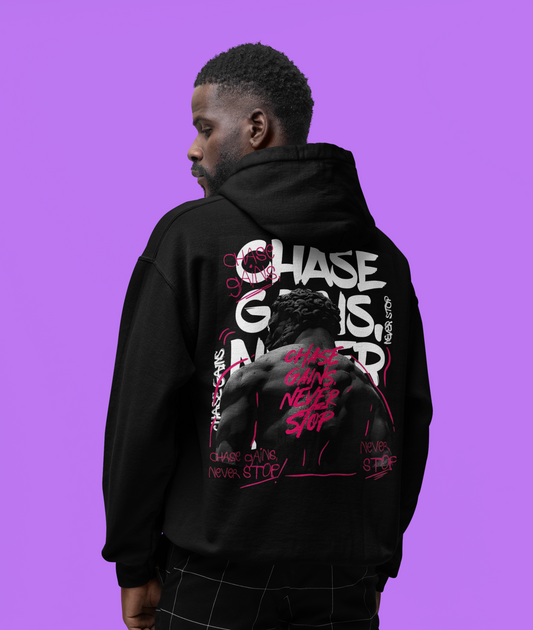 Chase Gains Never Stop - Black - Unisex Hoodie Strong Soul Hoodie