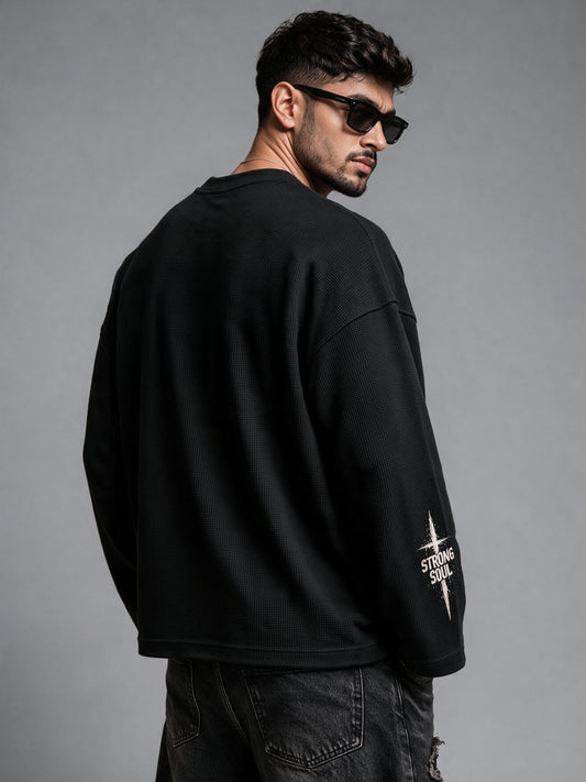 Black - Do It Anyway - Waffle Long Sleeve