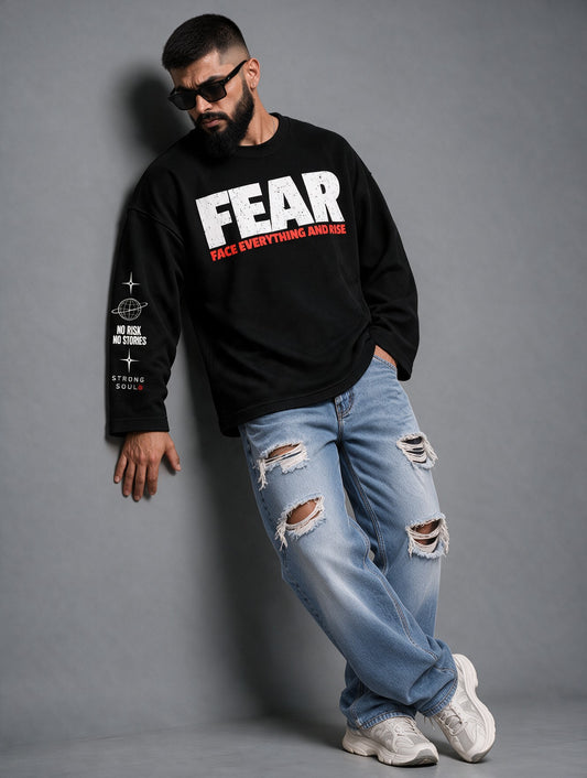 Black - Fear - Waffle Long Sleeve