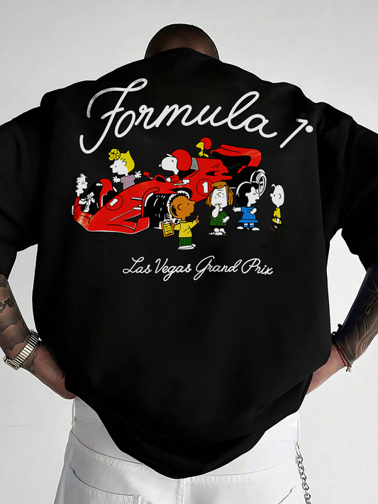T-Shirt - Formula Race with Snoopy - Oversized