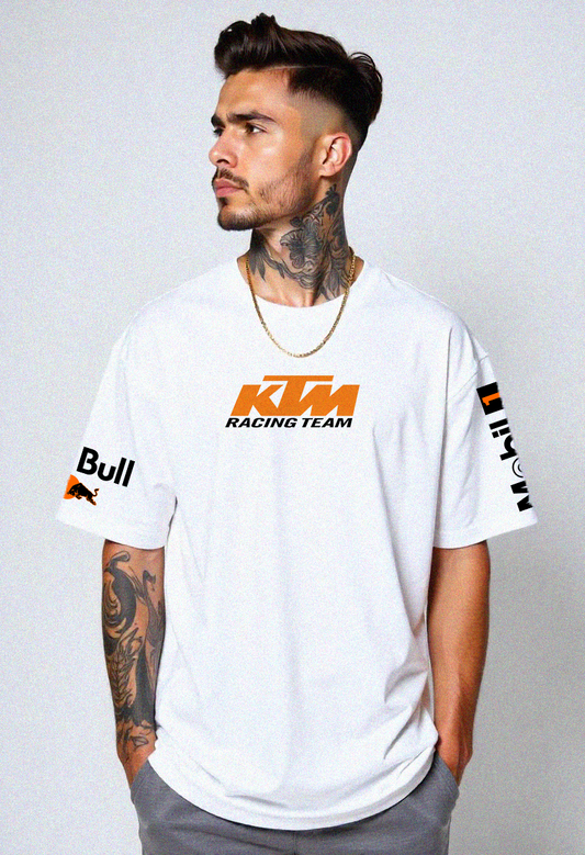 T-Shirt - White -  KTM Racing Team - Oversized Strong Soul Shirts & Tops