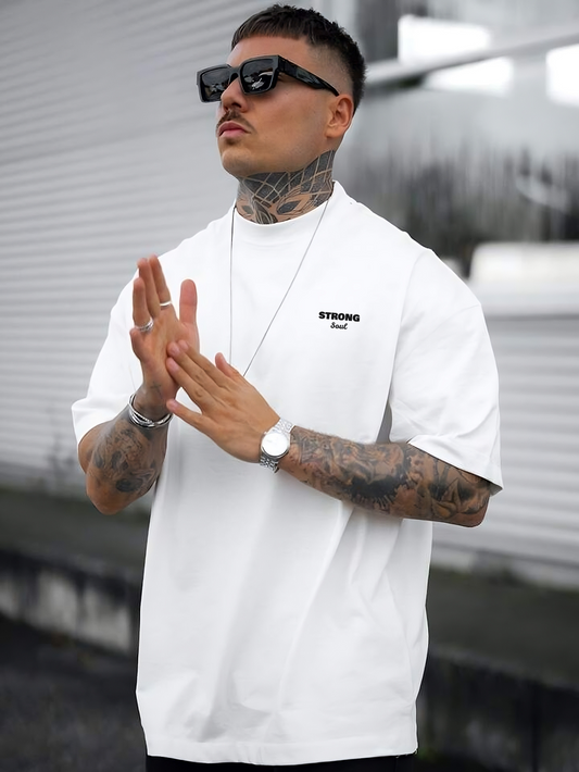 Positive Mind Vibes Life - White - Gym Oversized T Shirt Strong Soul Shirts & Tops