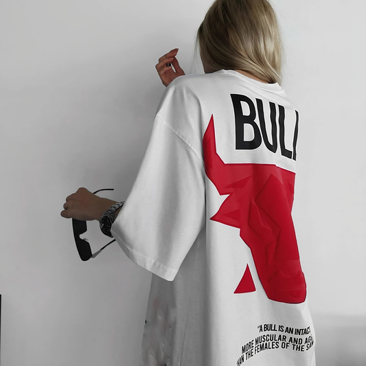 The BULL - White - Gym Oversized T Shirt Strong Soul Shirts & Tops