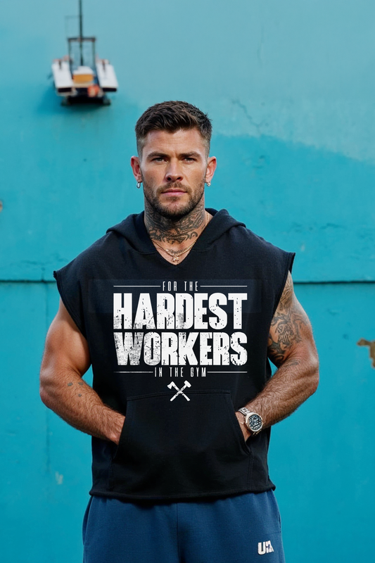 Black - T108 - Hardest Worker In The Gym - Cut Offs Hoodie