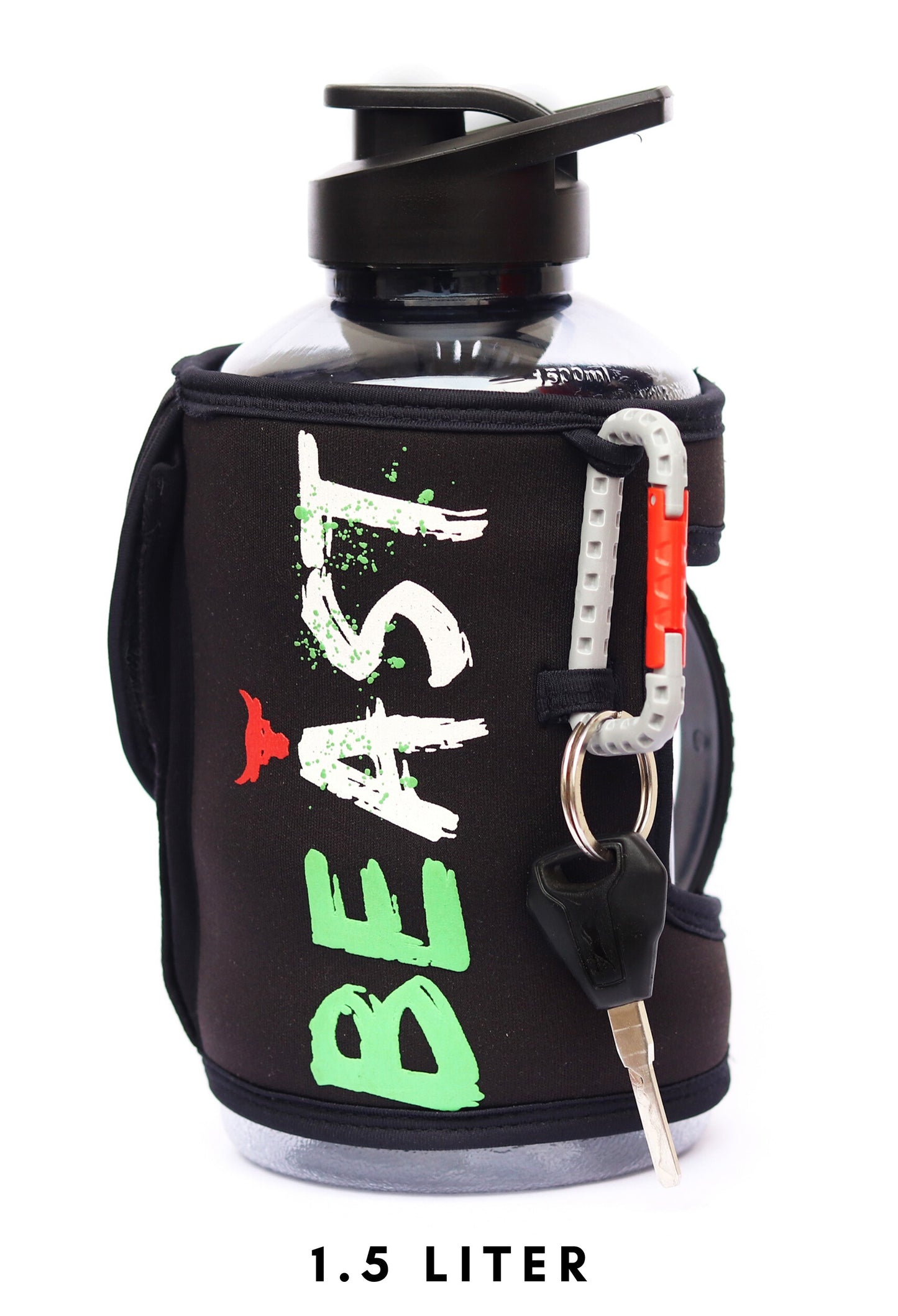 Gym bottle - Be Beast - Gallon 1.5L - With Phone Pocket and key holder - Strong Soul
