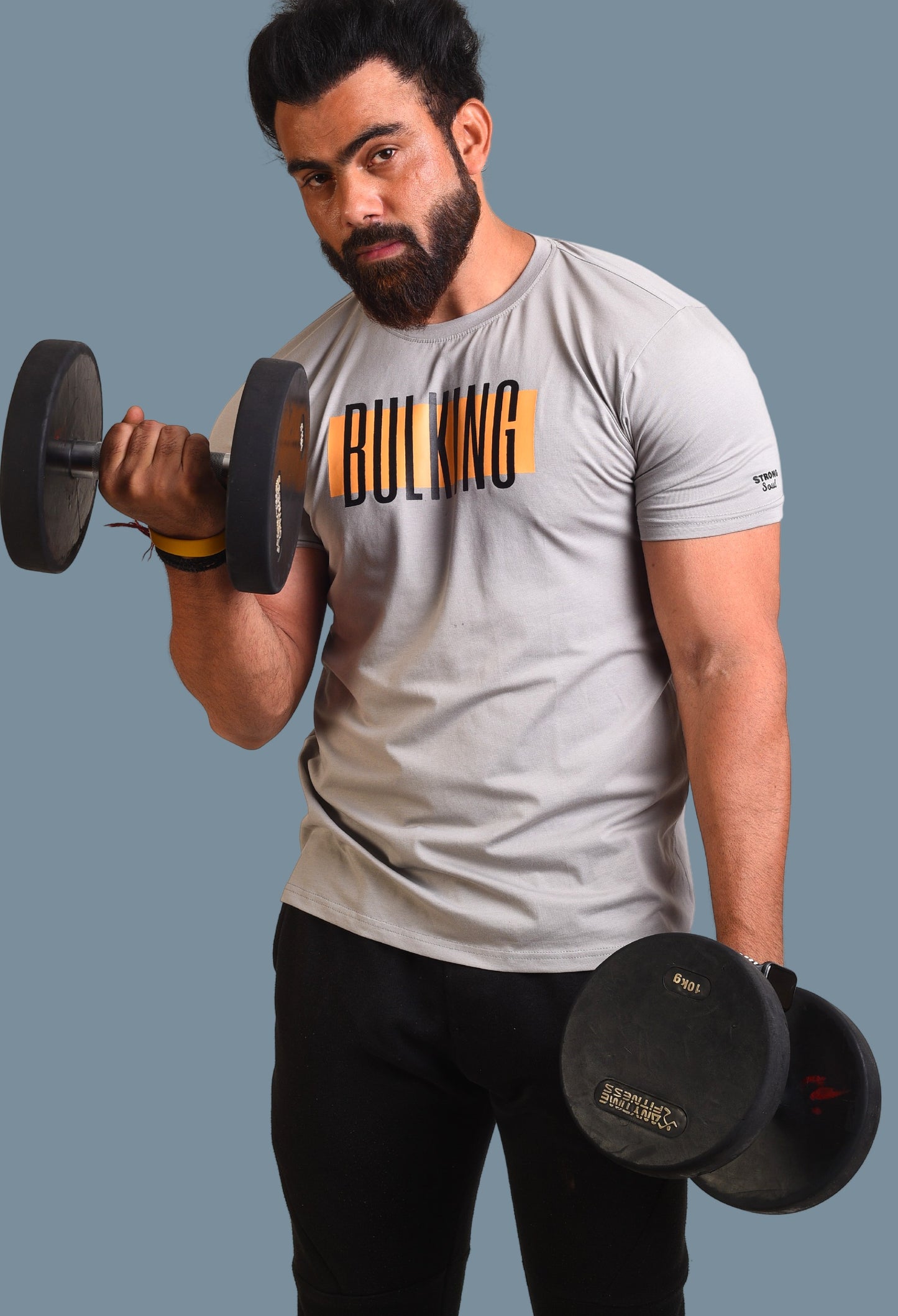 Gym T Shirt - Bulking - Men T-Shirt with premium cotton Lycra. The Sports T Shirt by Strong Soul