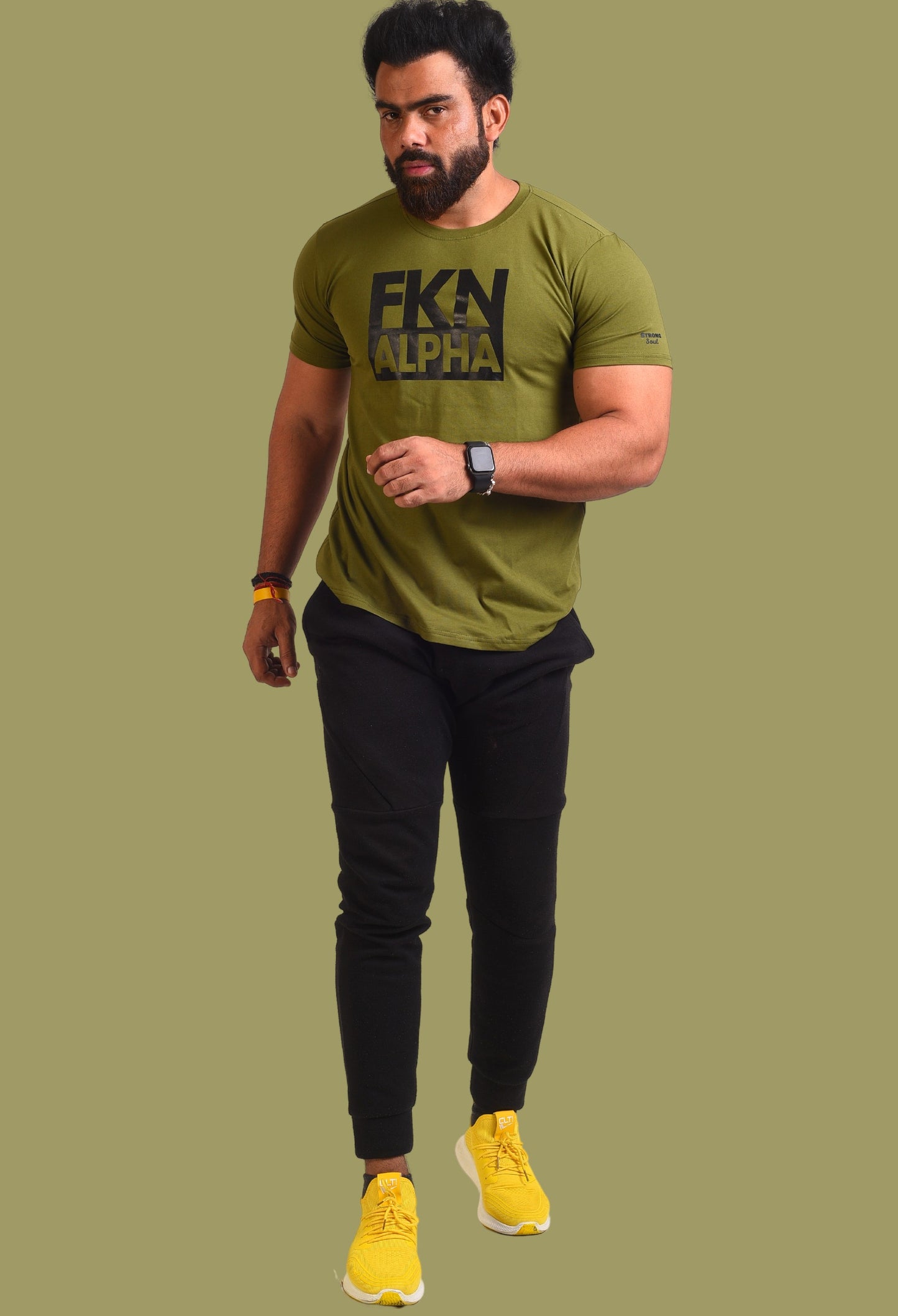 Gym T Shirt - Fkn Alpha - Men T-Shirt with premium cotton Lycra. The Sports T Shirt by Strong Soul