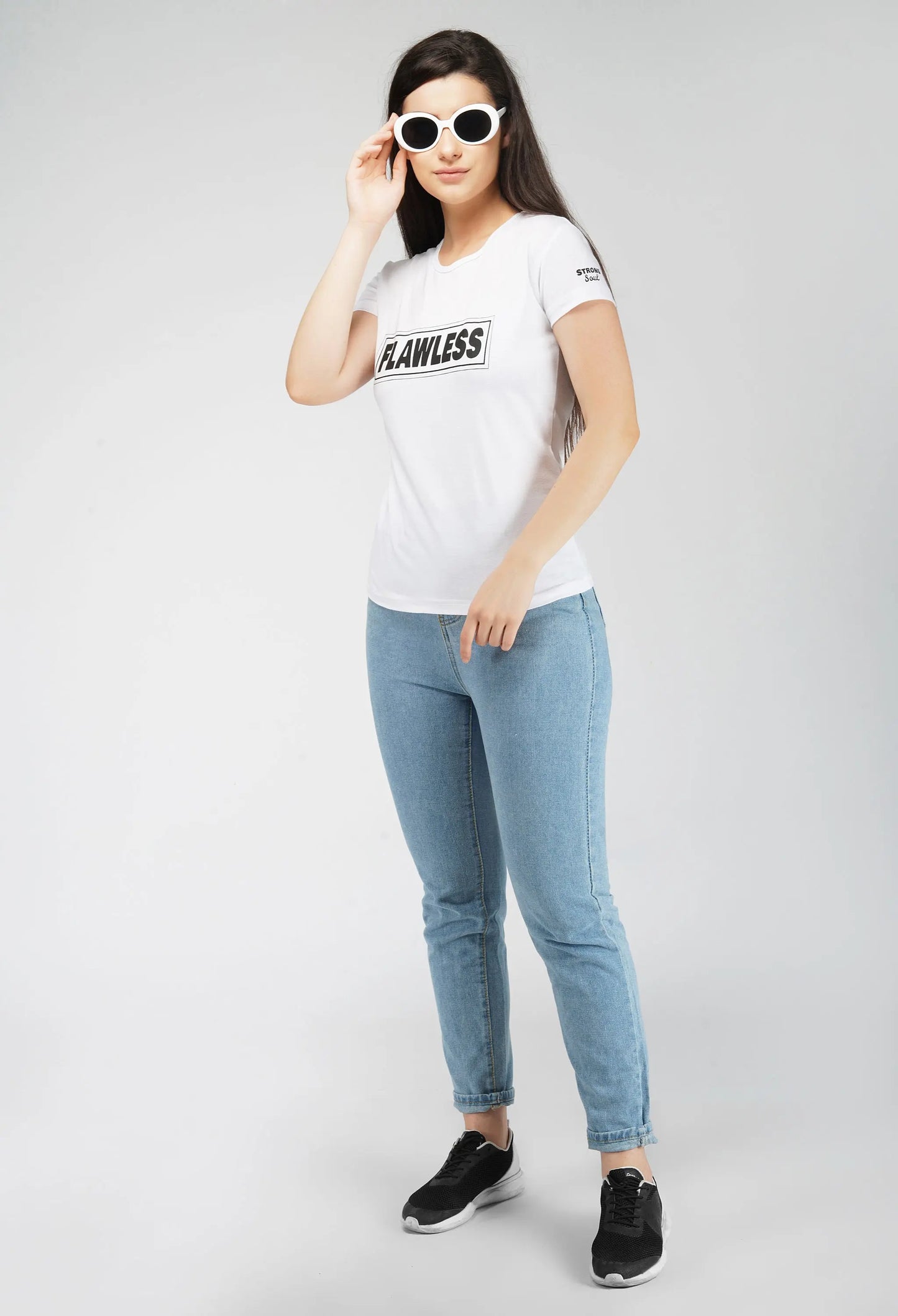 Flawless - Women White Tee Strong Soul T Shirt