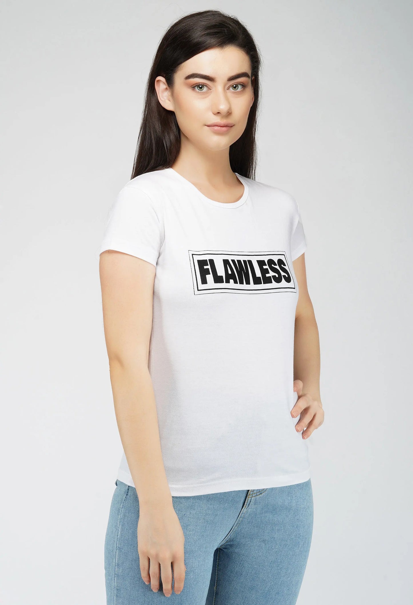 Flawless - Women White Tee Strong Soul T Shirt